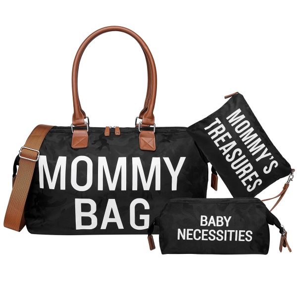 Black Camo Diaper tote Bag